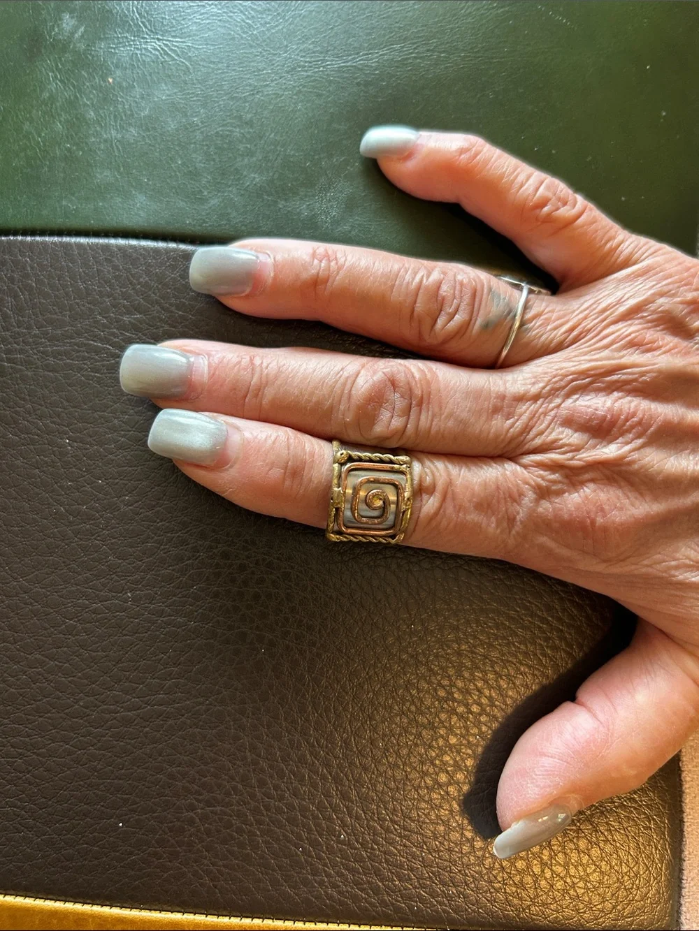 Adjustable Two-Tone Spiral Accent Women's Ring